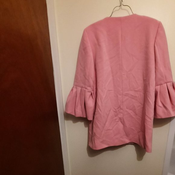 NWT Zara Pink Ruffled Zip Jacket Blazer Coat - Picture 10 of 11